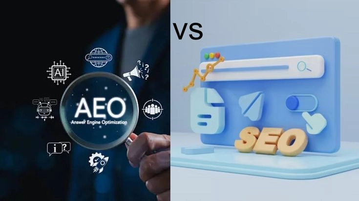 Best freelance digital marketer in Malappuram explaining AEO vs SEO comparison to improve online visibility